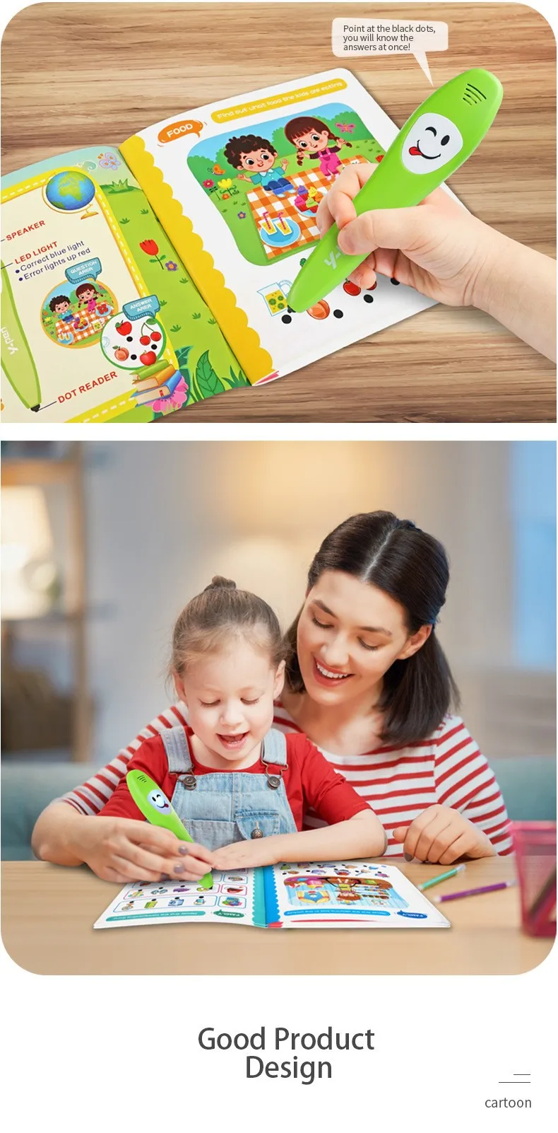 Educational Smart Talking Pen For Kids With Learning Sound Book_voghion.com