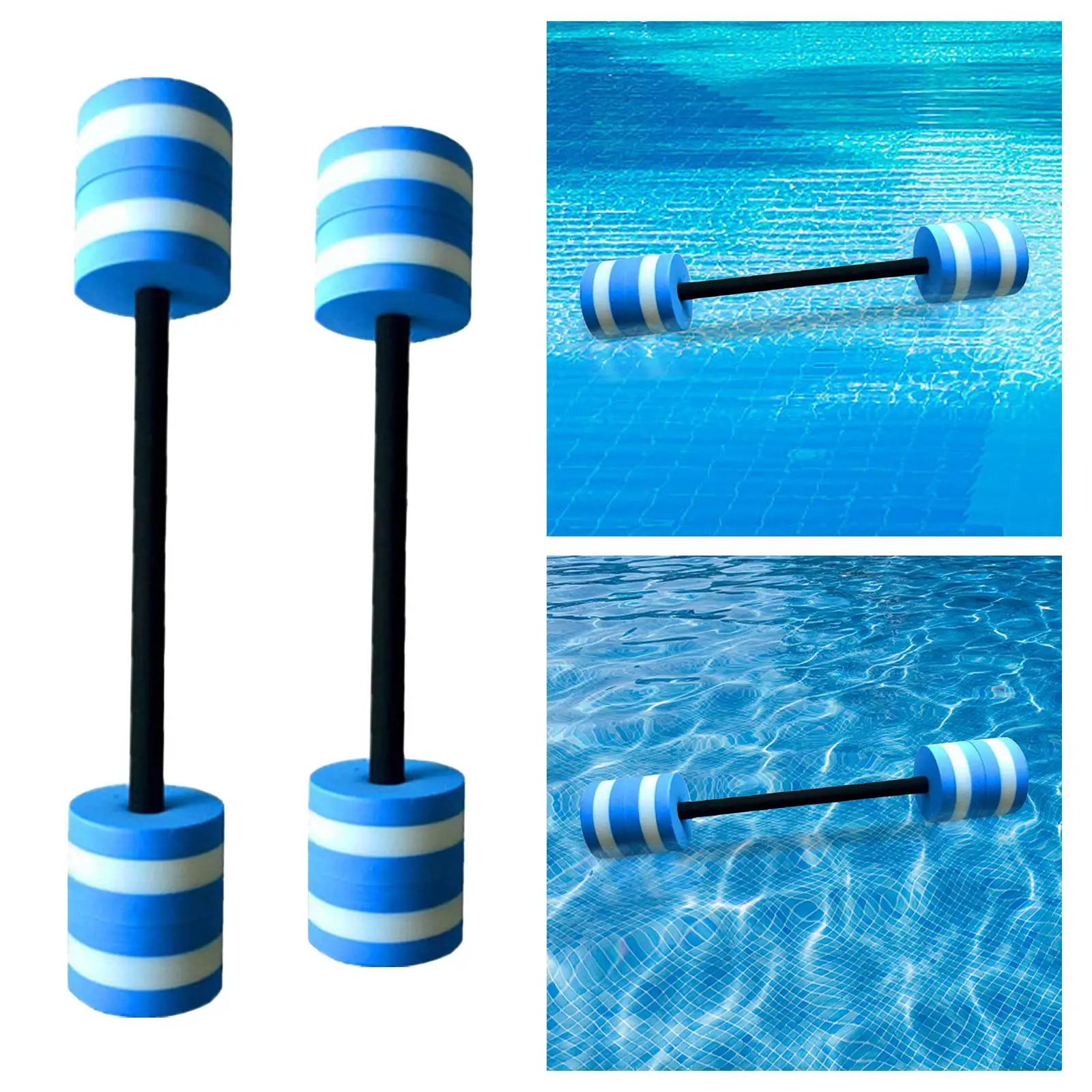 Water Dumbbells Pool Exercise EVA Aquatic Barbell for Men Women