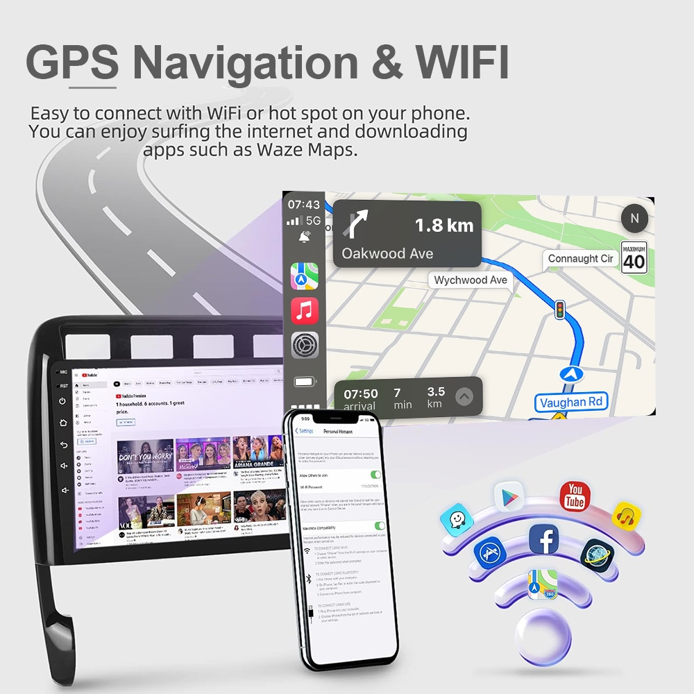 Carplay 720p qualcomm auto android 12 autoradio gps player navigation 8g 256gb wifi bluetooth rds für audi a6 c6 4f 2016-2019 – Detail 15