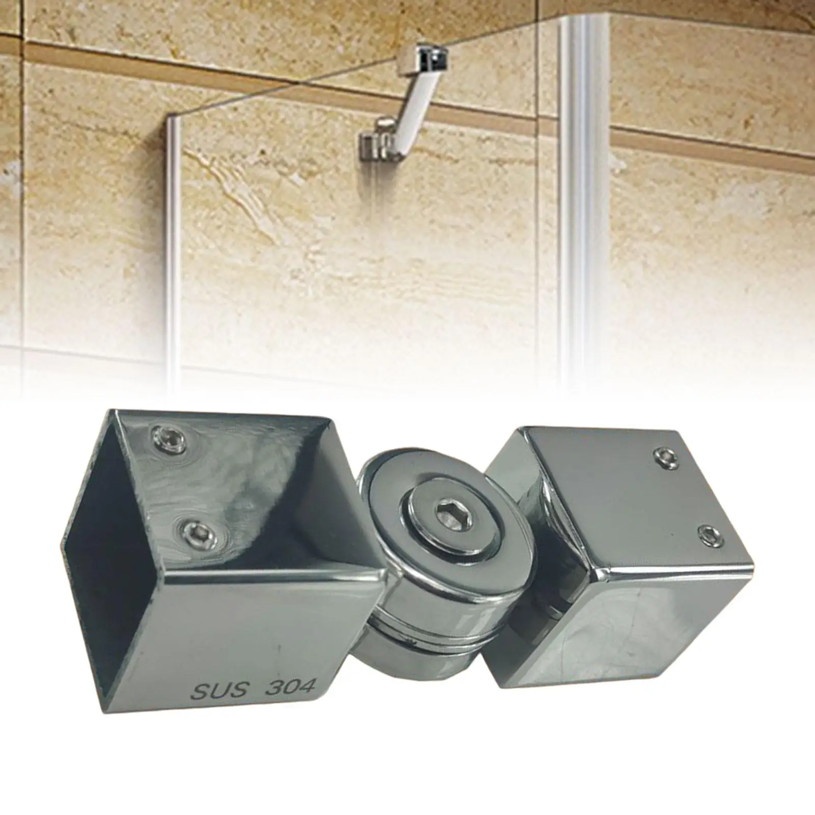 Glass Cube Connector for Shower Walls 1.1 inch Thick Glass Ceiling