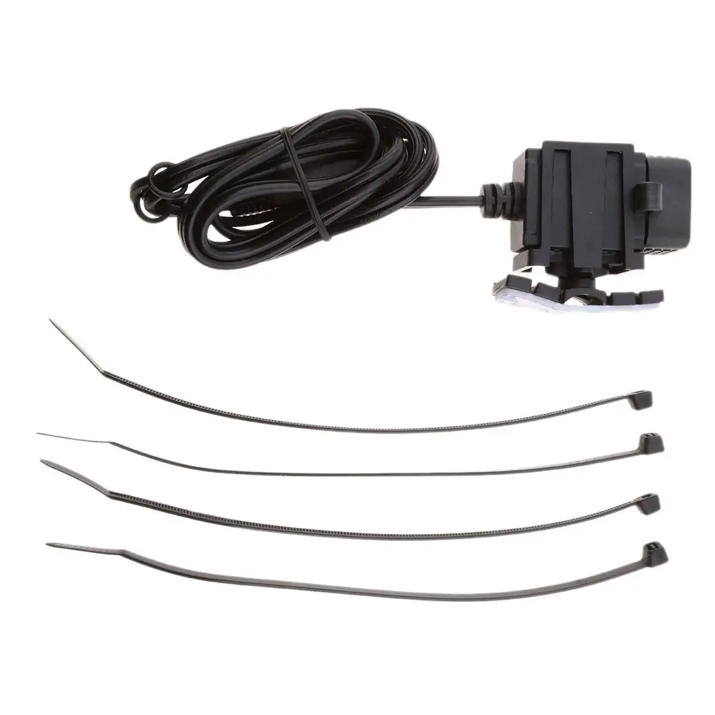 12V Motorcycle 3.1A Dual  to USB Cable Adaptor Charger Socket Black