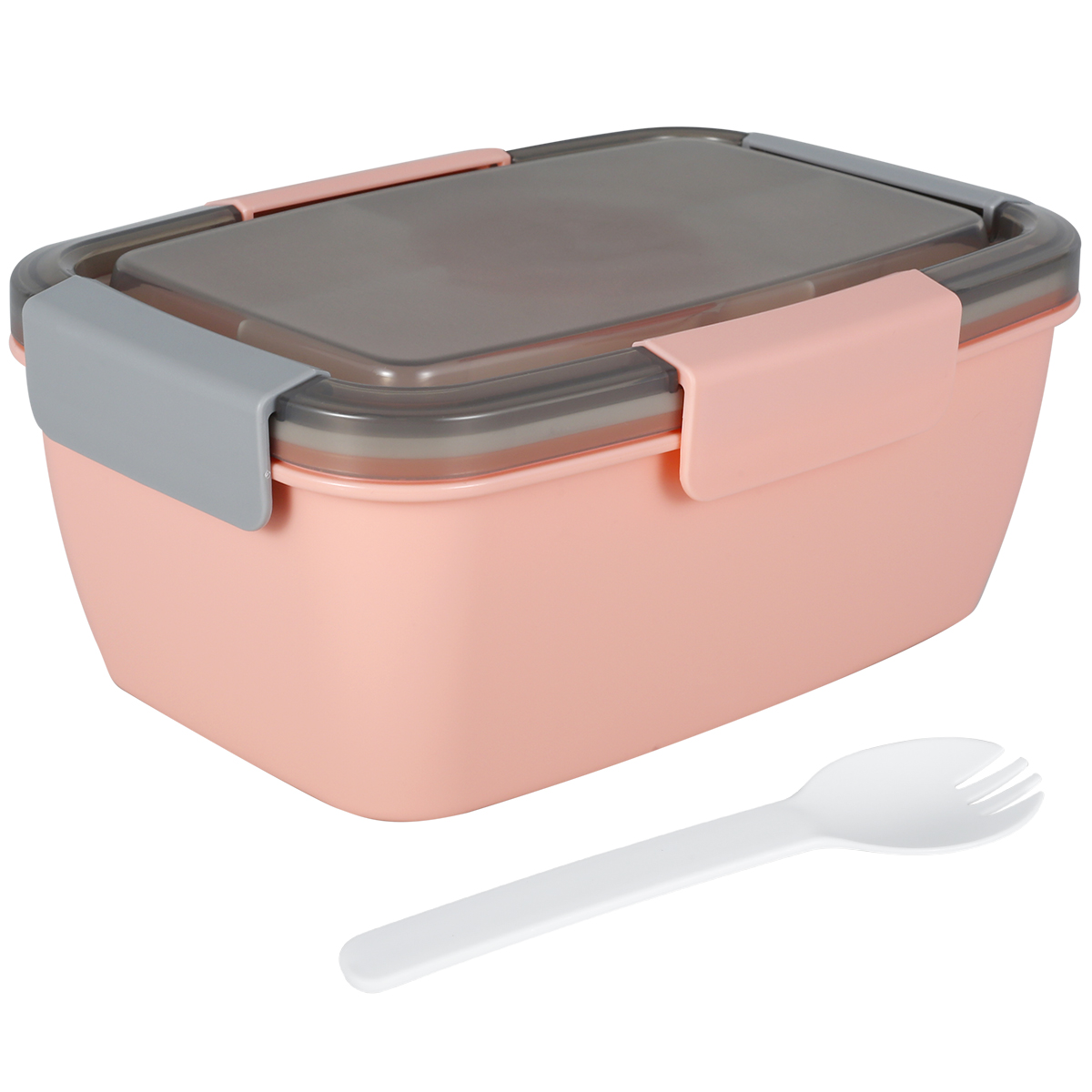 Description Picture 3 of item2L Portable Hermetic Lunch Box 2 Layer Grid Children Student Bento Box with Fork Spoon Leakproof Microwavable Kitchen Container