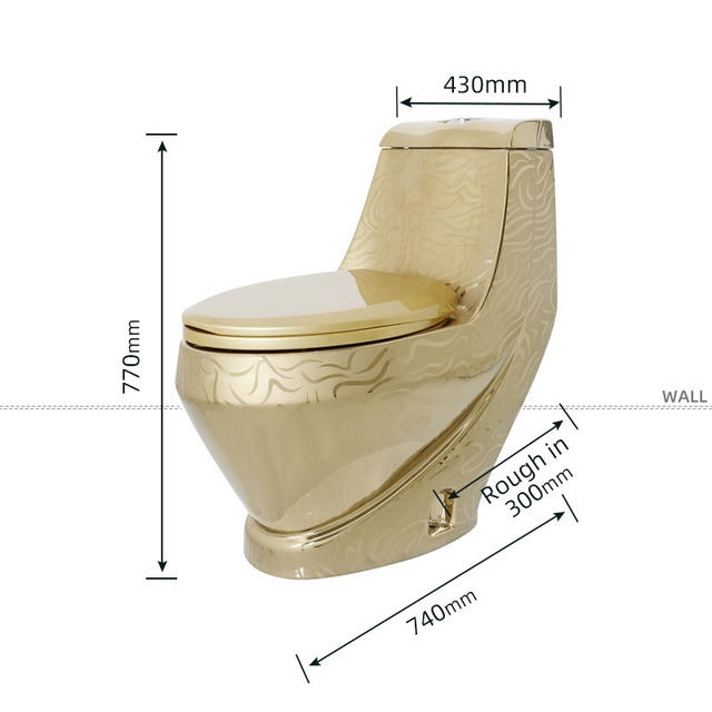 Toilet Bowl Black Gold LV Luxury Gloss Toilet Bowl Lavatory Bathroom  Accessories Equipment