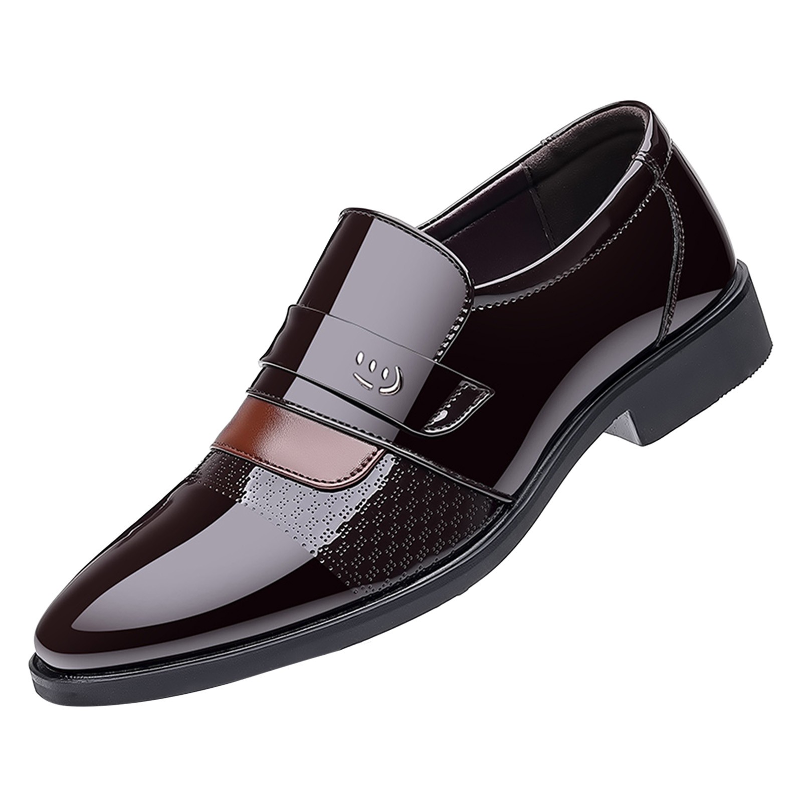 Men Leather Shoes Low Heeled Pointed Toe ebc890-62 Expertly crafted from high-quality leather, these men's shoes feature a lo...