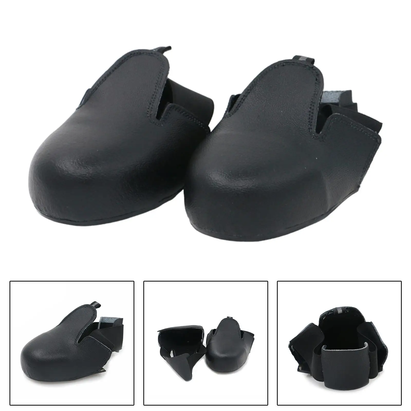 Toe Cap Safety Overshoes Universal Protective Shoe Cover Anti Slip PU Leather Sole Caps for Workplace Toe Cap Safety Shoe Covers