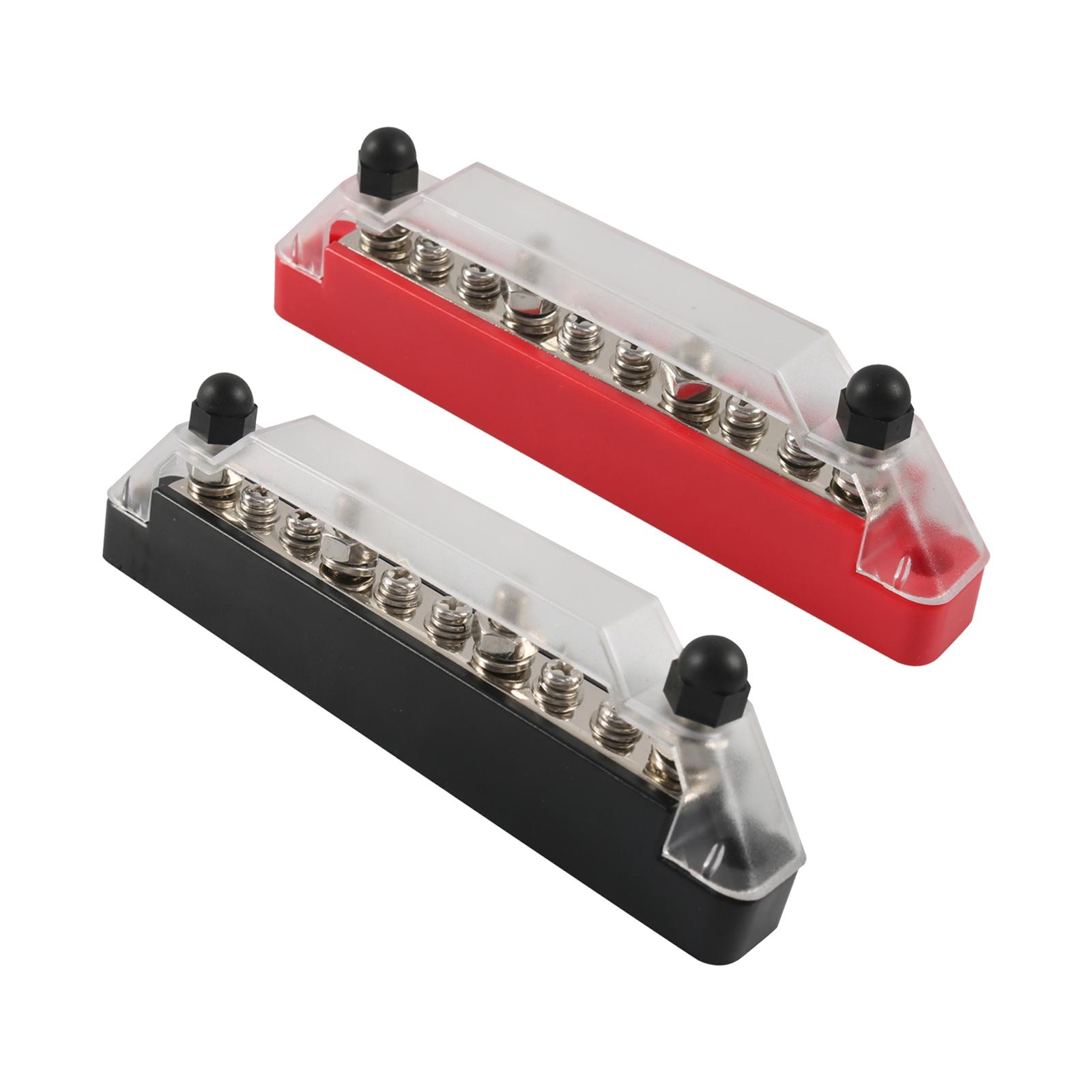 2x Ground Power Distribution Block with Cover for Automotive Boat Truck