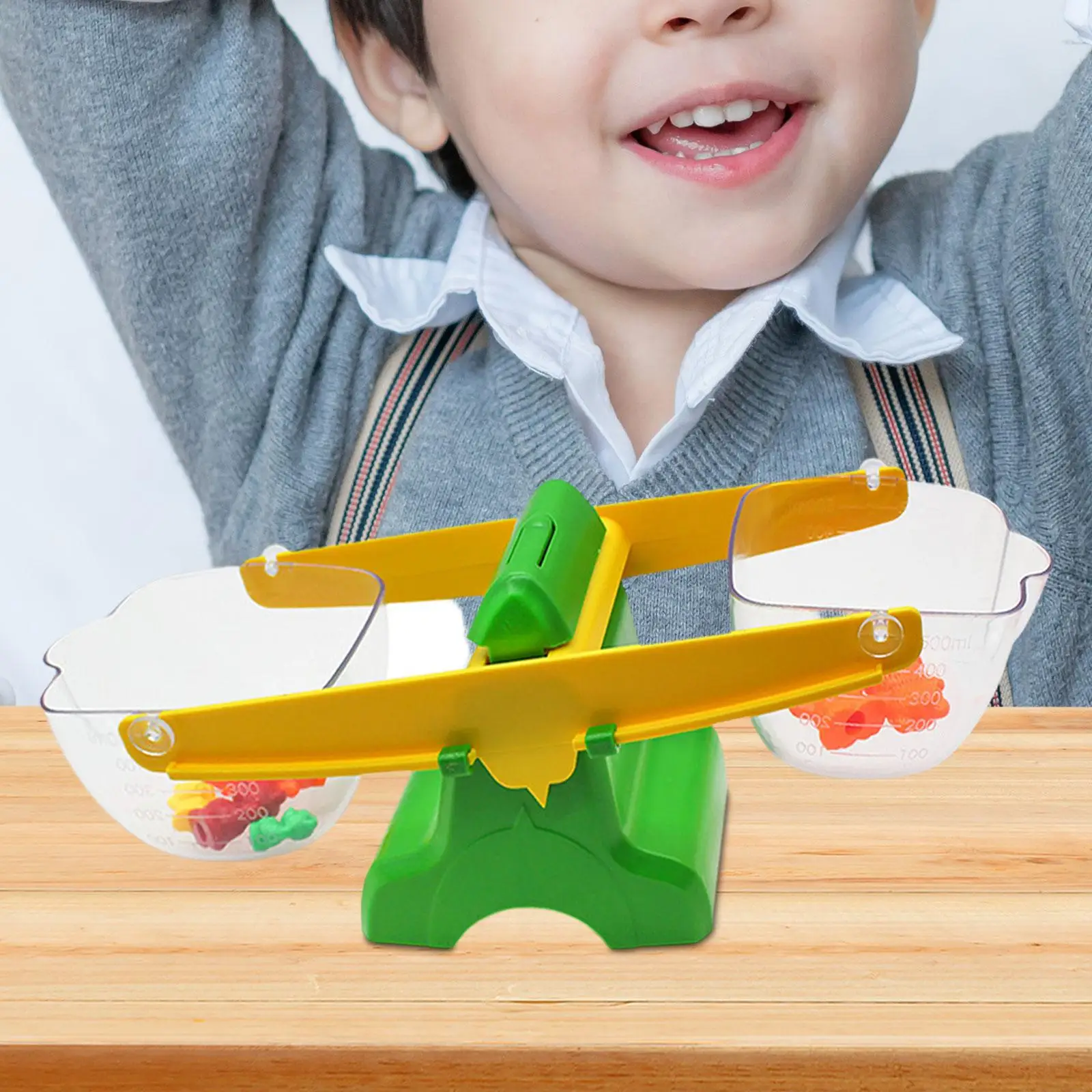 Kids Scale Solids and Liquids Space Saving Double Pan Balance Scale Bucket Balance for Length Capacity Height Adding Subtracting