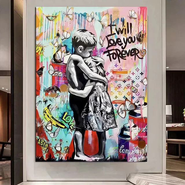 Modern Street Pop Aesthetic Wall Art Banksy Graffiti HD Canvas Oil Painting  Poster Print Home Bedroom Living Room Decoration - AliExpress