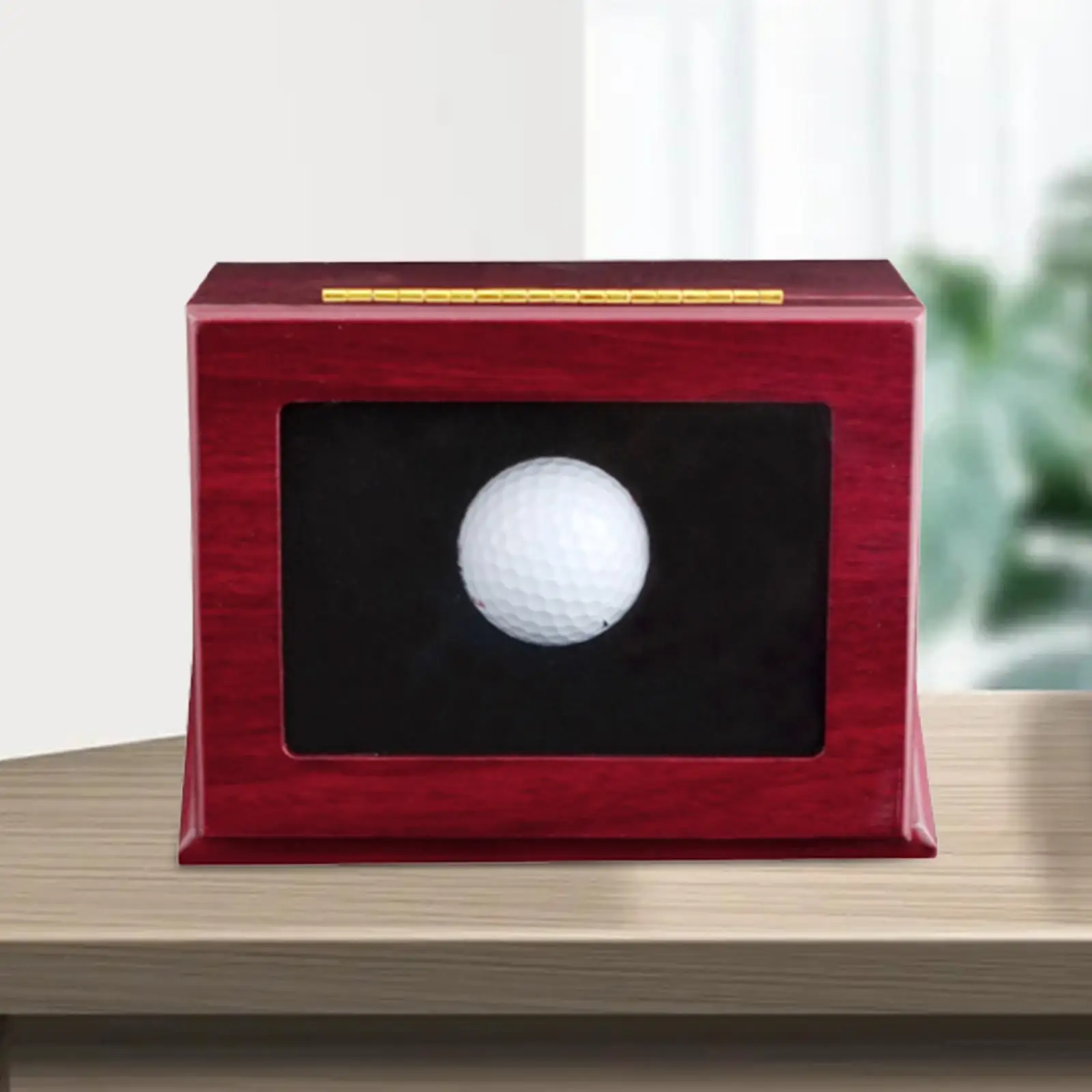 Golf Ball Display Case Gift for Golfers Showcase Decorative Box Dustproof Wood with Clear Window Protection Golf Ball Holder