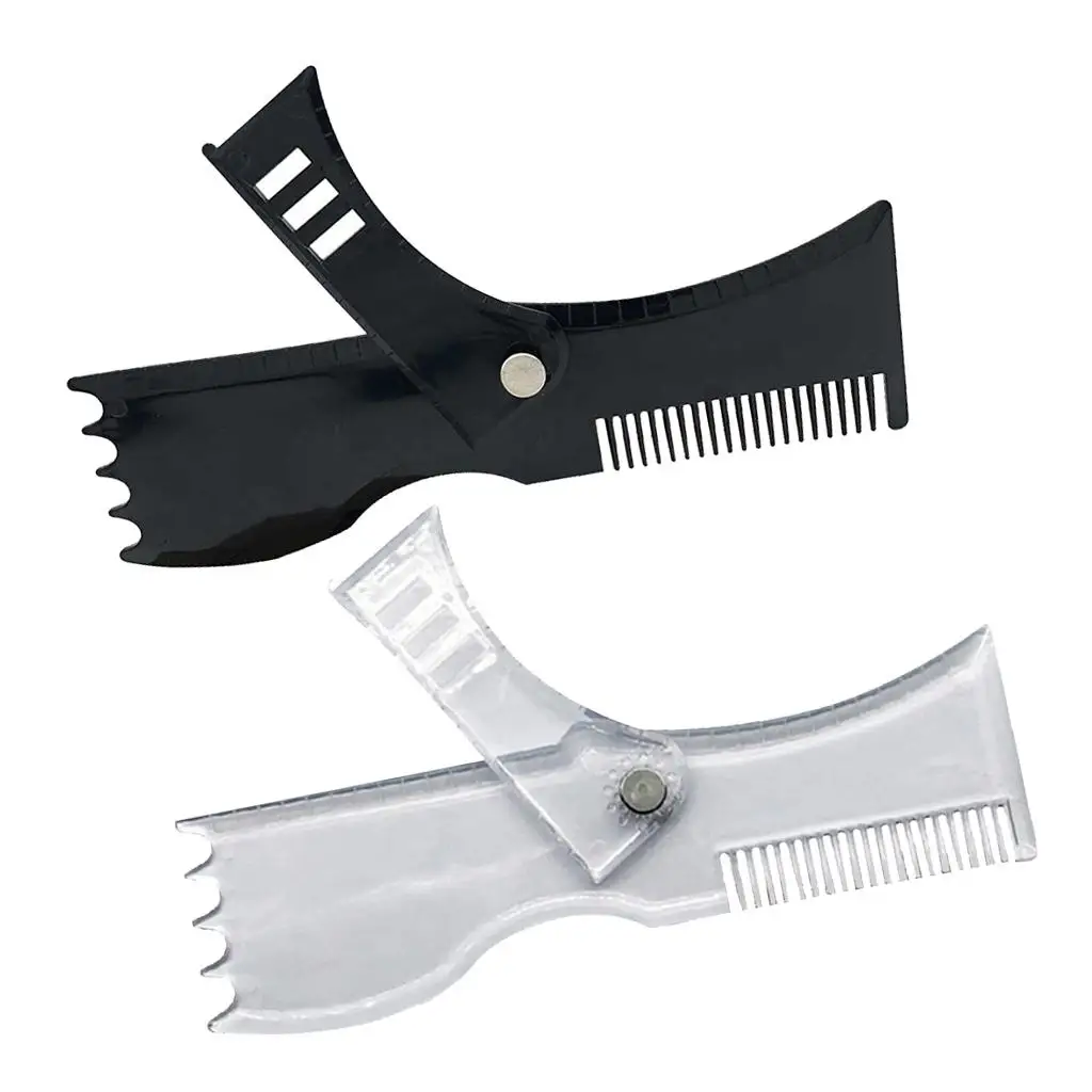2x Adjustable Beard Shaping Tool Template Guide Beard  Ruler for Men