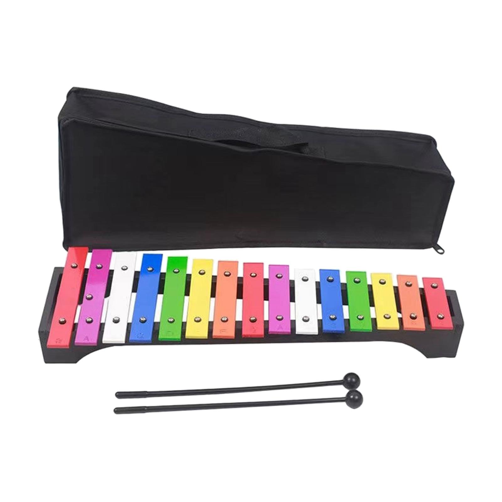 15 Note Xylophone Portable Coordination Fine Motor Skill Hand Knock Piano Toy for Concert Outside Family Sessions Event