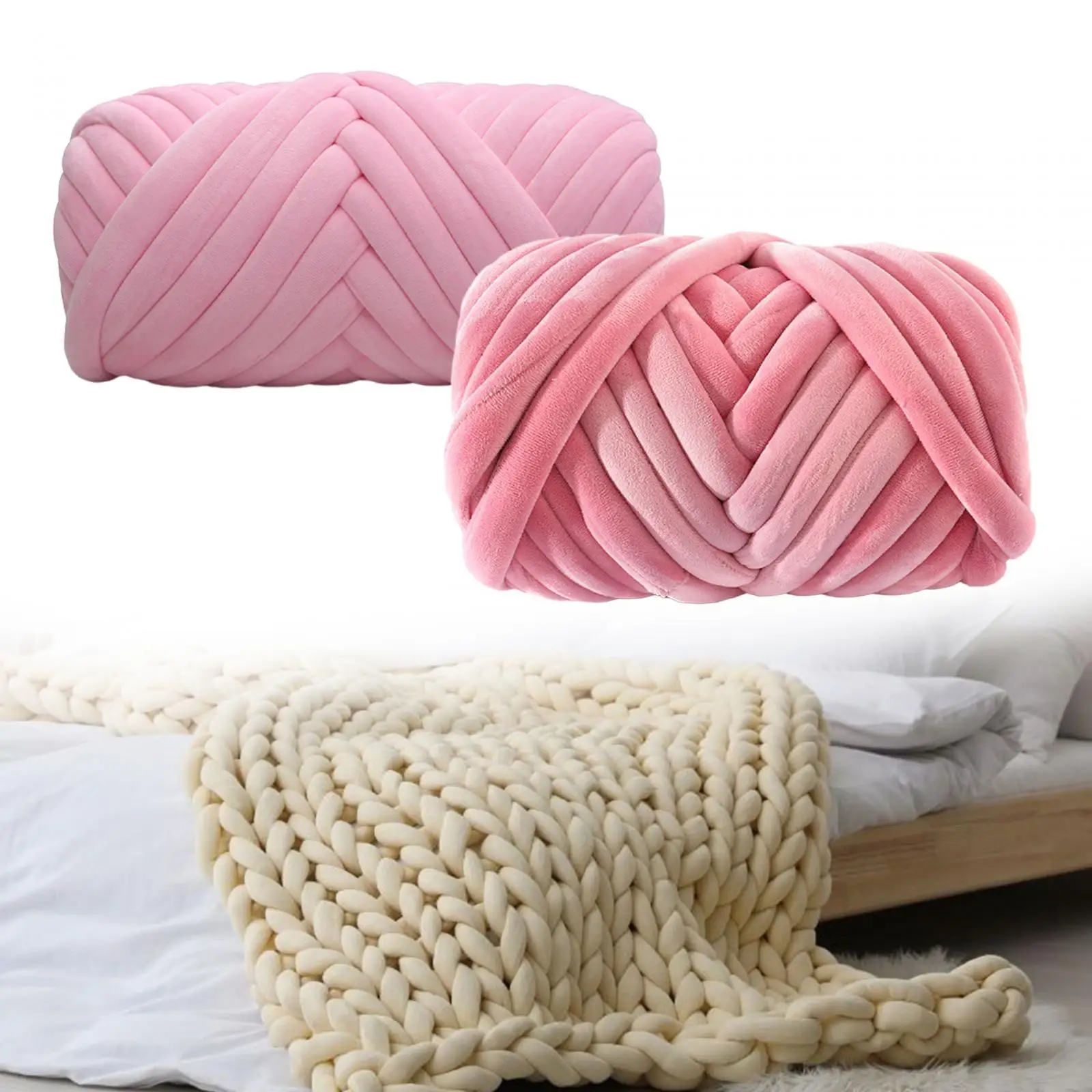 Chunky Yarn Weight Yarn Knitting Washable Length 1574.80inch Arm Knit Yarn Bulky Yarn for DIY Pillow Cat House Blanket Pet Bed