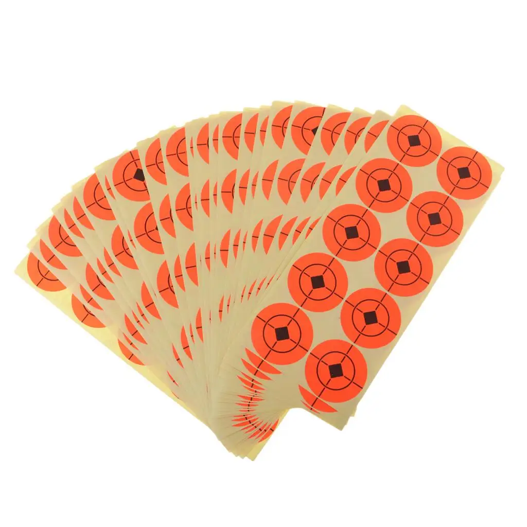 250pcs Shooting Paper Target Florescent Orange Self adhesive Target Stickers