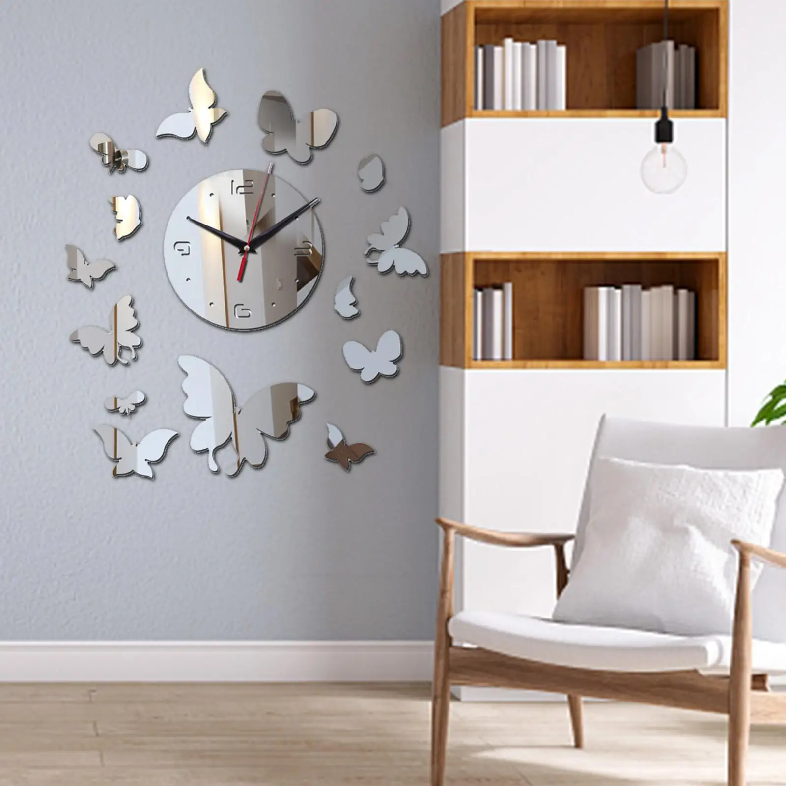 Modern Wall Clock Mute Removable Art Decal Decorative Geometric Sticker DIY