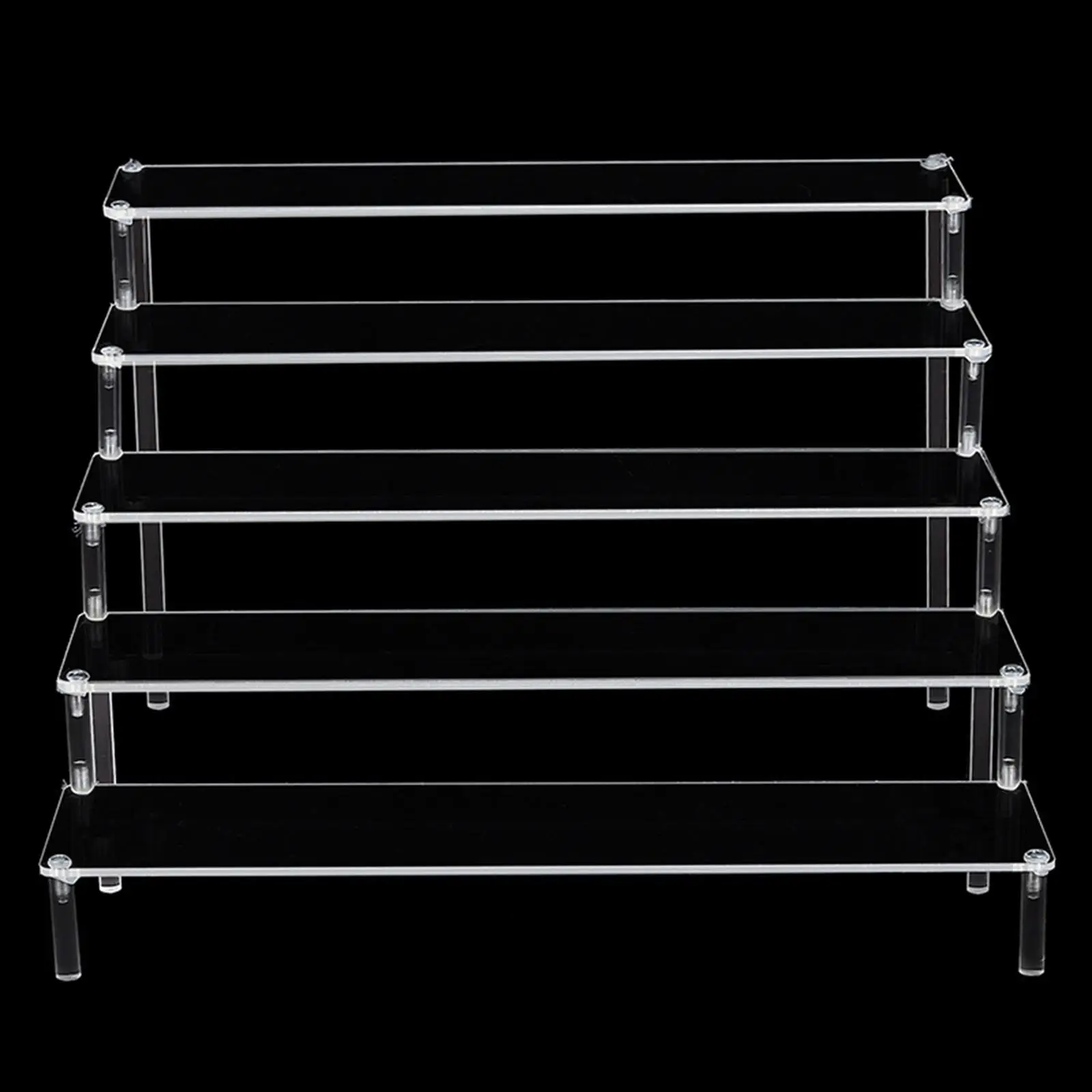 Transparent Ladder Tier Acrylic Rack Cupcakes Cosmetics Ladder Holder Figure Doll Toys Display Stand Collectibles Riser Shelf