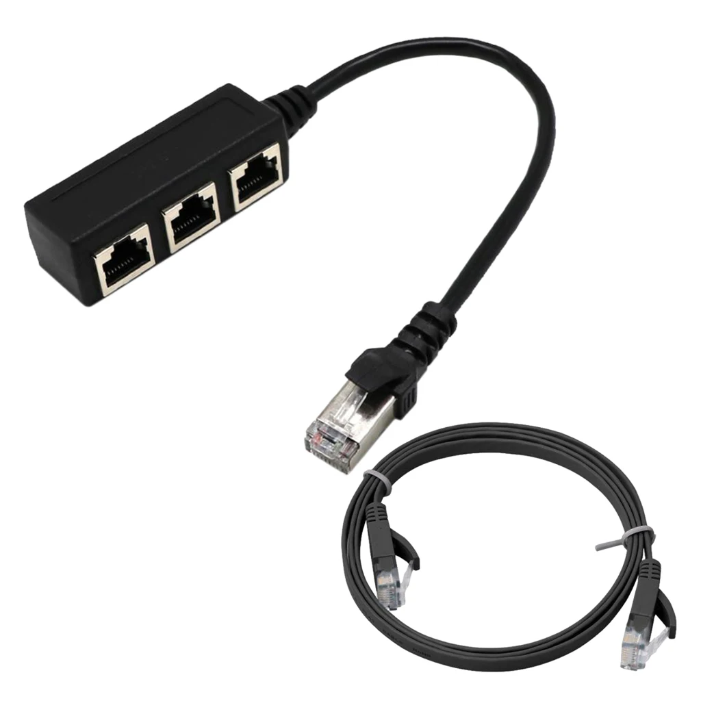  Male To 3 Female Port Network Extender Cable Splitter& Cable