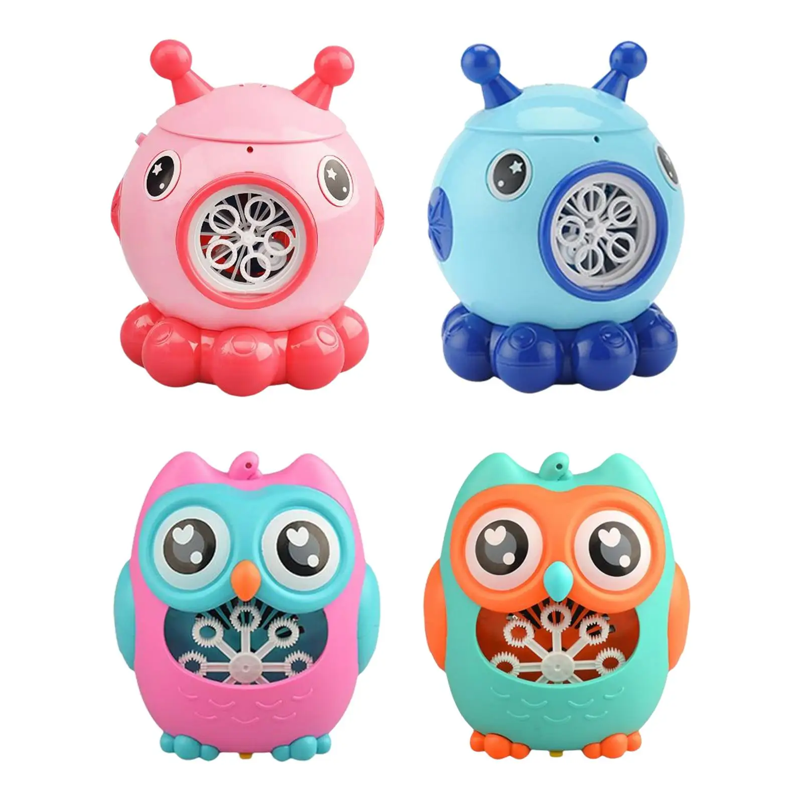 Bubble Blower Set, Summer Toys Owl Octopus Options Automatic Electric Battery