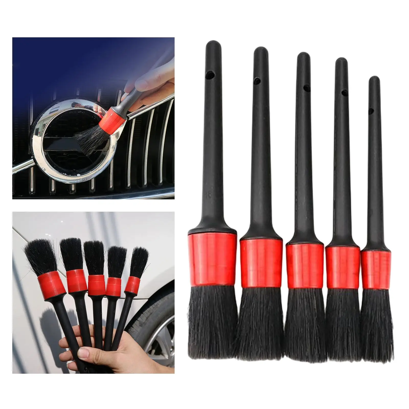 5 Brush Set PP Handle Auto Supplies  Products Cleaner Fit for  Wheel Bicycles ,interior y exterior ,Air Outlet