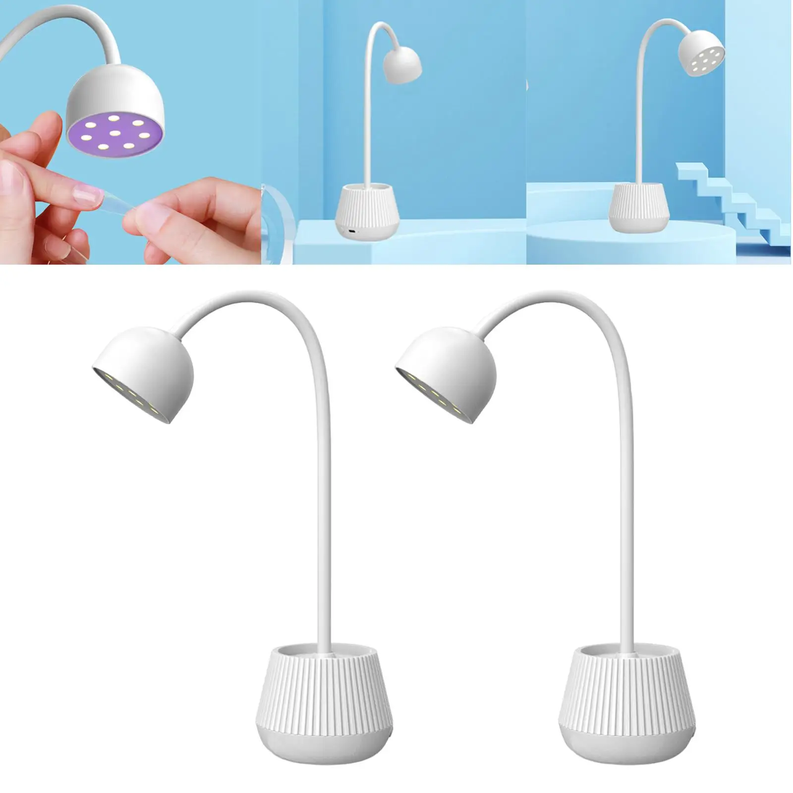 Professional LED UV Nail Lamp Lotus Shaped 360 Rotatable Nail Dryer for Gel Nails Nail Art Machine Bendable Pole Manicure Lamp