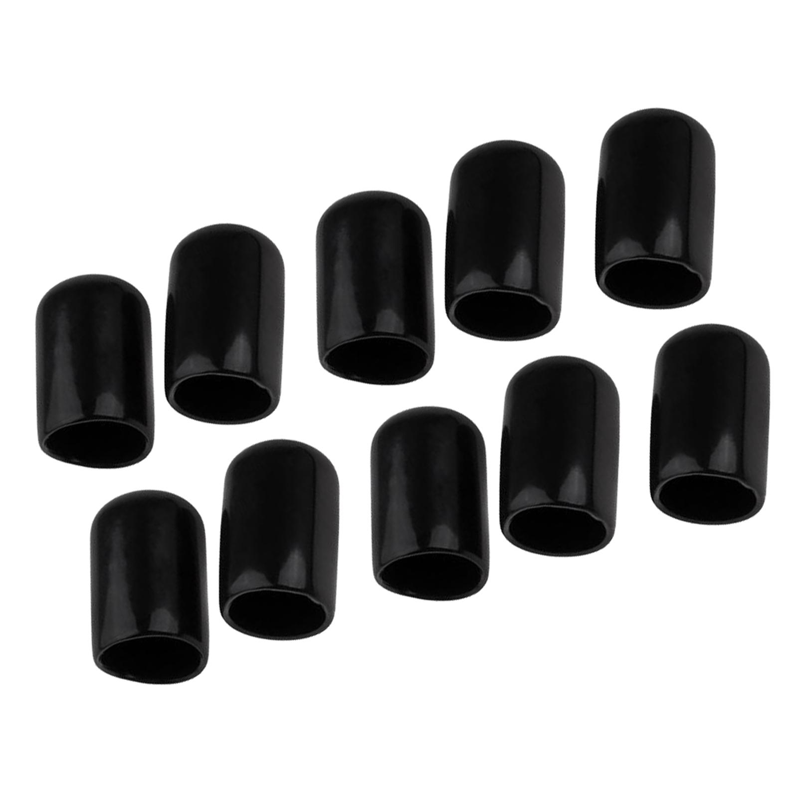 10x Pool Cue Tips Hat Replacement Durable Moistureproof Black 10mm Billiards