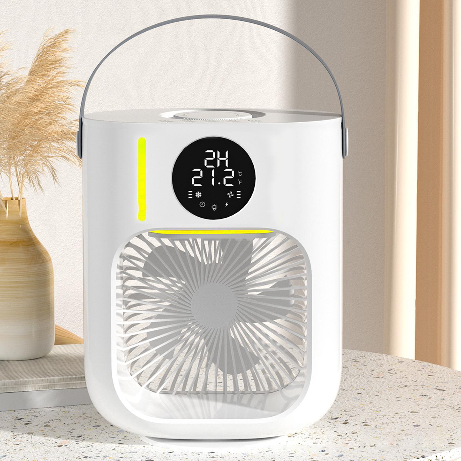 Portable Air Conditioner Fan Desktop Table Cooling Fan 1100ml Large Capacity for Camping Office 3 Wind Speeds 2 Misting Levels