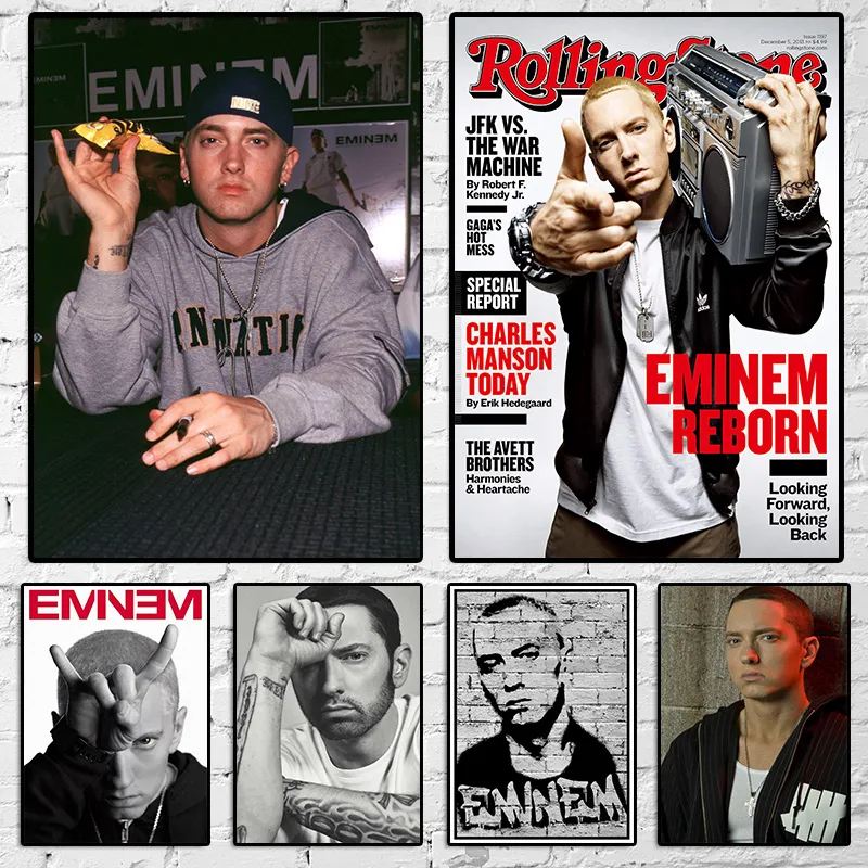 Hip Hop Rapper Singer Eminem Poster Canvas Painting Eminem Posters 8 Mile PosterHome Decor Bedroom Wall Art For Living Room