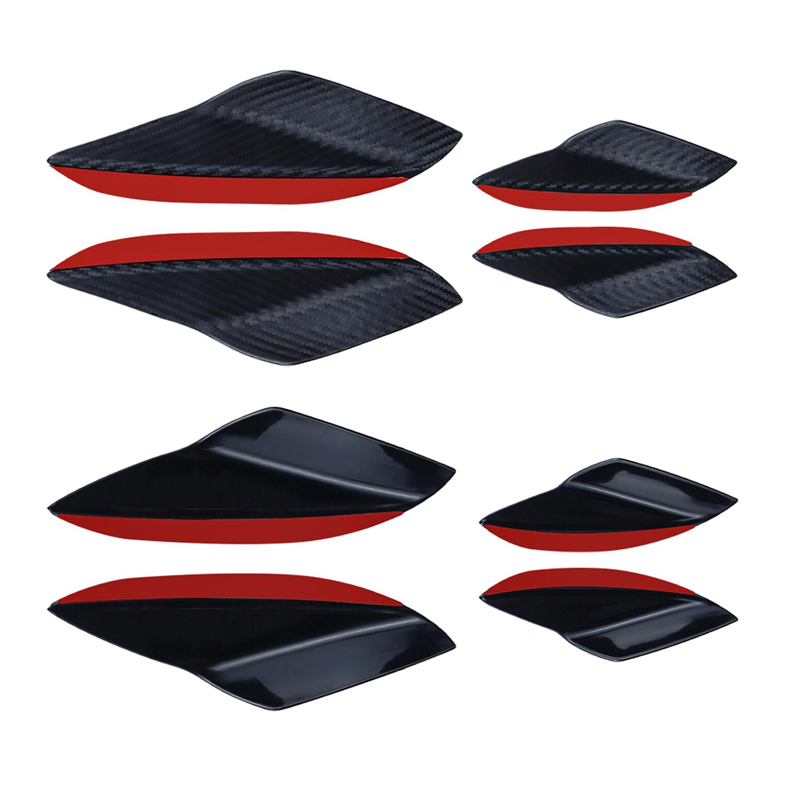 4Pcs Universal Car Spoiler Canards Kit Protective Soft Rubber Car Accessories Car Body Decoration Decals Anti Collision Strips