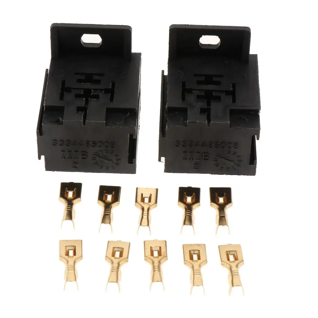 Relay   Base / Holder  &  Terminals   x   2  -  Suit   5   Pin   Relays   With