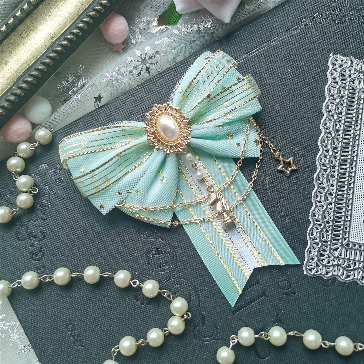 Luxus Frauen Fliege Brosche Original Garn Band Persönlichkeit Quaste Anhänger Mode Lolita Uniform Hemd Fliege Geschenk für Frauen – Detail 6