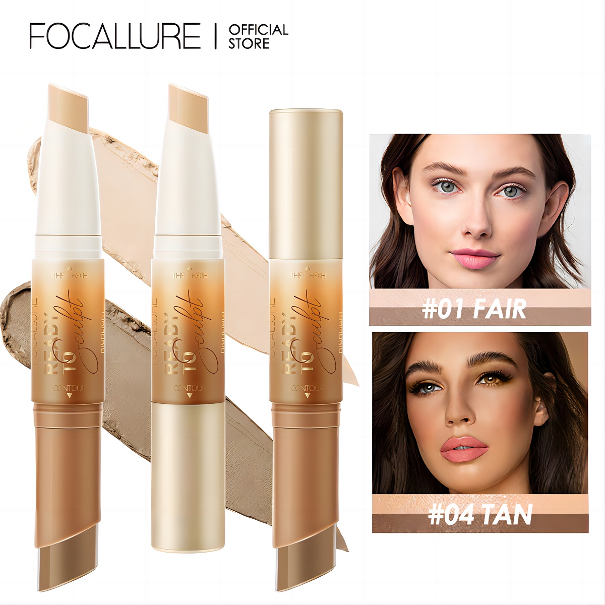 Best of FOCALLURE 2 In 1 Face Bronzer Highlighter Stick Long Lasting Waterproof Non-greasy And Non-drying Face Contour Makeup Cosmetics Reviews & Tips