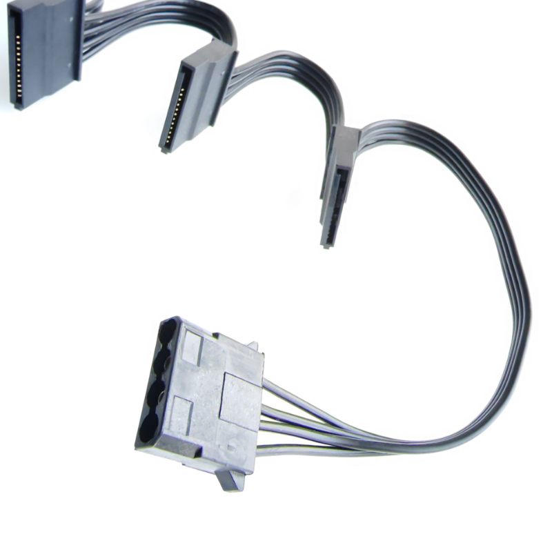 Computer IDE Molex 4Pin Zu 5X15Pin Power SATA Buchse Stecker Jack Kabel Für DVD Festplatte HDD SSD Festplatte 18AWG – Detail 1