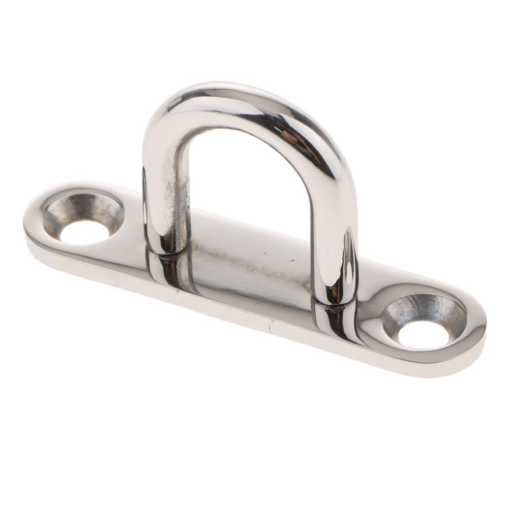 Eye Plates Stainless Steel Oblong Pad Eye Ring Hook Ceiling Hook for Yoga Swings Hammocks/Boat Rigging/Marine Deck Hardware