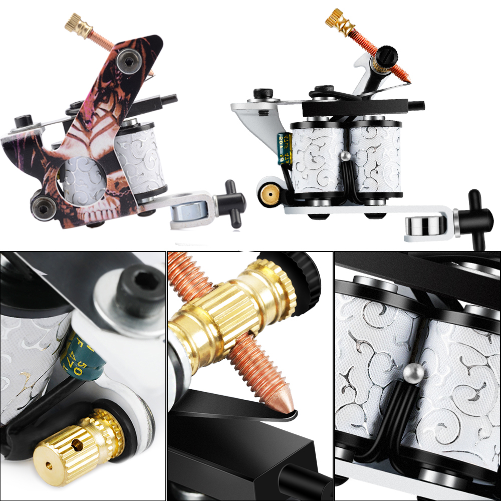 Best of Complete Tattoo Machine Kit Tattoo Gun With Tattoo Power Supply Cartridge Needles Permanent Pigment Ink Makeup Full Tattoo Kit Reviews & Tips - Image 2