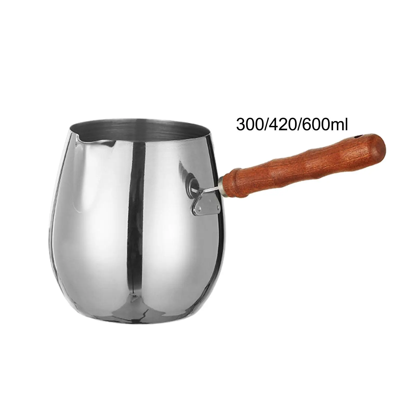Turkish Coffee Pot Convenient to Use Wooden Handle Chocolate Melting Pan