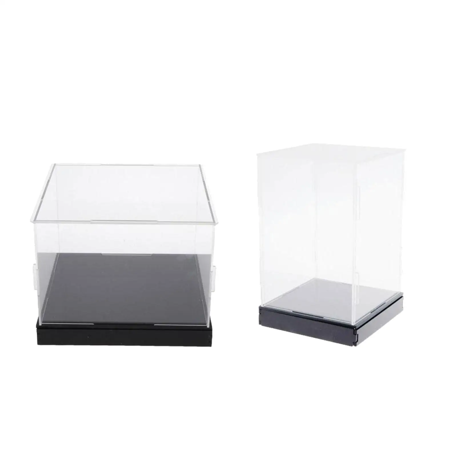2x Clear Acrylic Display Box Dustproof Figures Toy Model Case