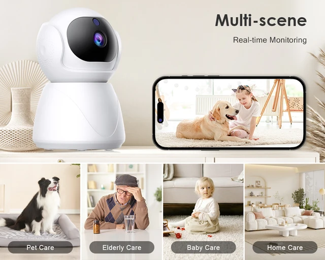 Cámara 5g Wifi Monitor para bebé 1080p mini cámara CCTV interior Ai  seguimiento de audio video vigilancia cámara Afortunado Sencillez
