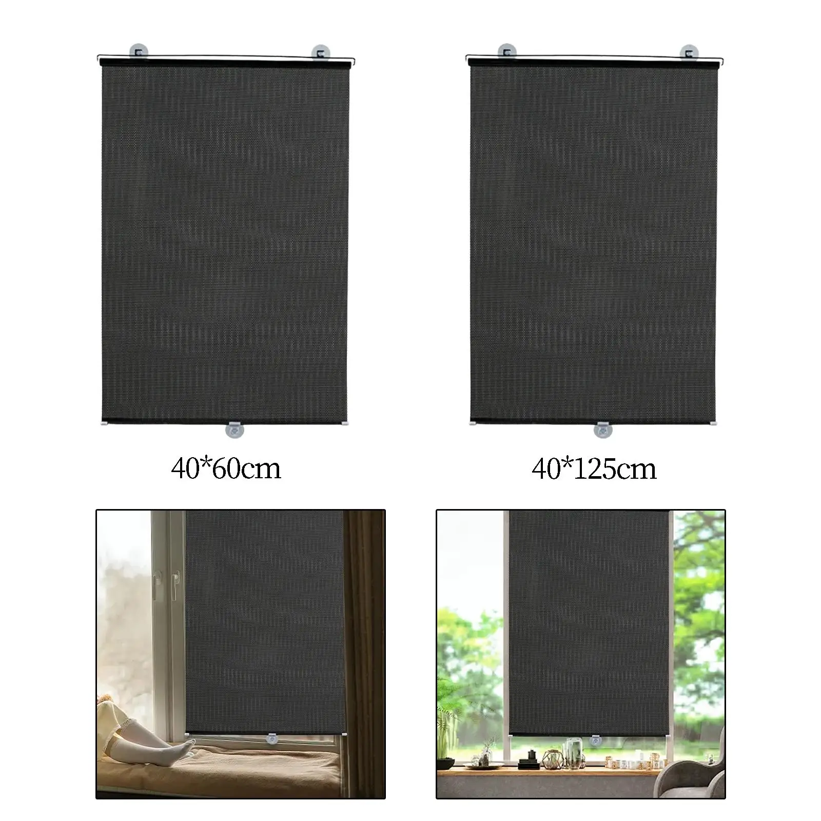 Blackout Shade with Suction Cups Portable Lightweight Blackout Curtains Window Treatment for Kitchen Nursery Bathroom Car