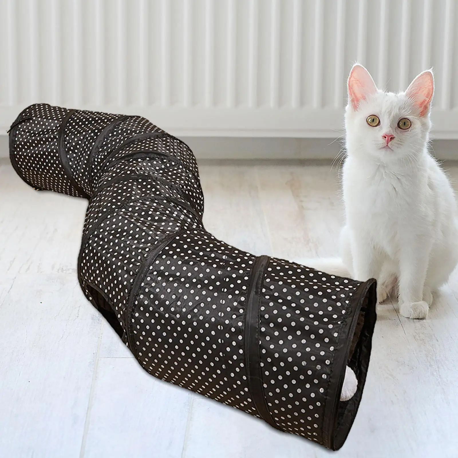 Cat Tunnel Lightweight Kitty Training Interactive Folding Folded Cat Tunnel for Kitten Rabbit Indoor Cats Hamster Outdoor