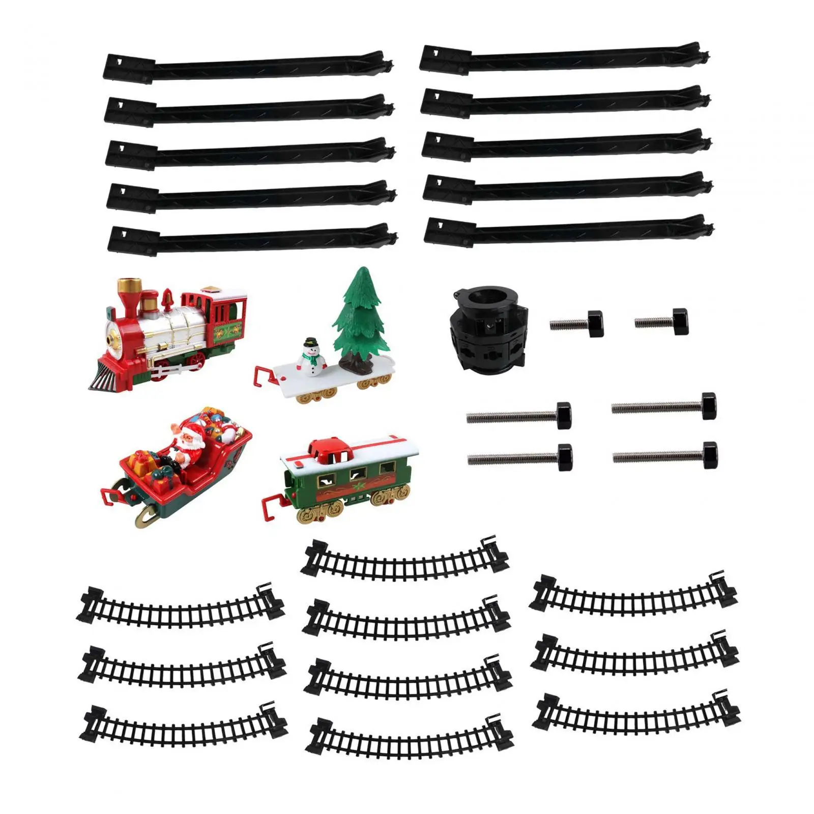 Kids Funny Train Set Cargo Cars and 10 Tracks Battery Powered DIY Railway Tracks Set Christmas Gift Train Toy for Boy Children