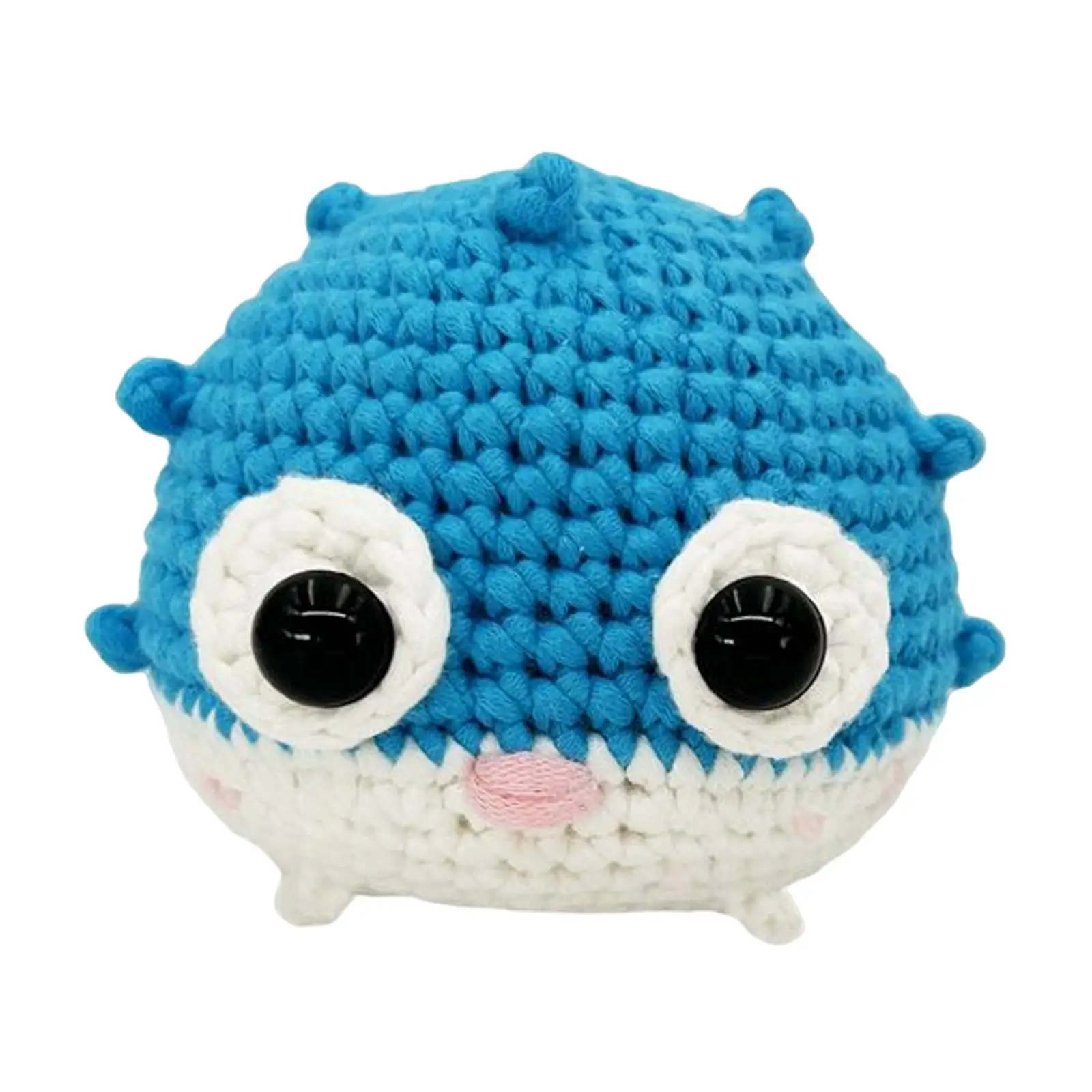Doll Crochet for Beginners Starter Classic Rabbit Fish Hand Knitting Toy DIY Puffer Fish Doll Crochet for Birthday Gift