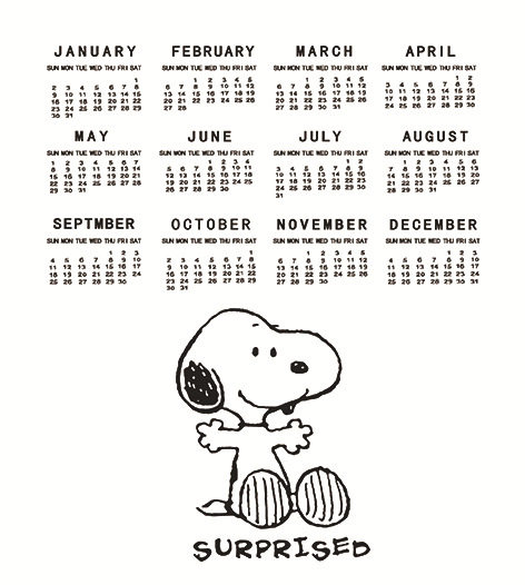 Anime Calendário de Parede com Fundo Dos Desenhos Animados, Snoopy,  Decoração, Papelaria, Escola, Material de Escritório, 2024 - AliExpress