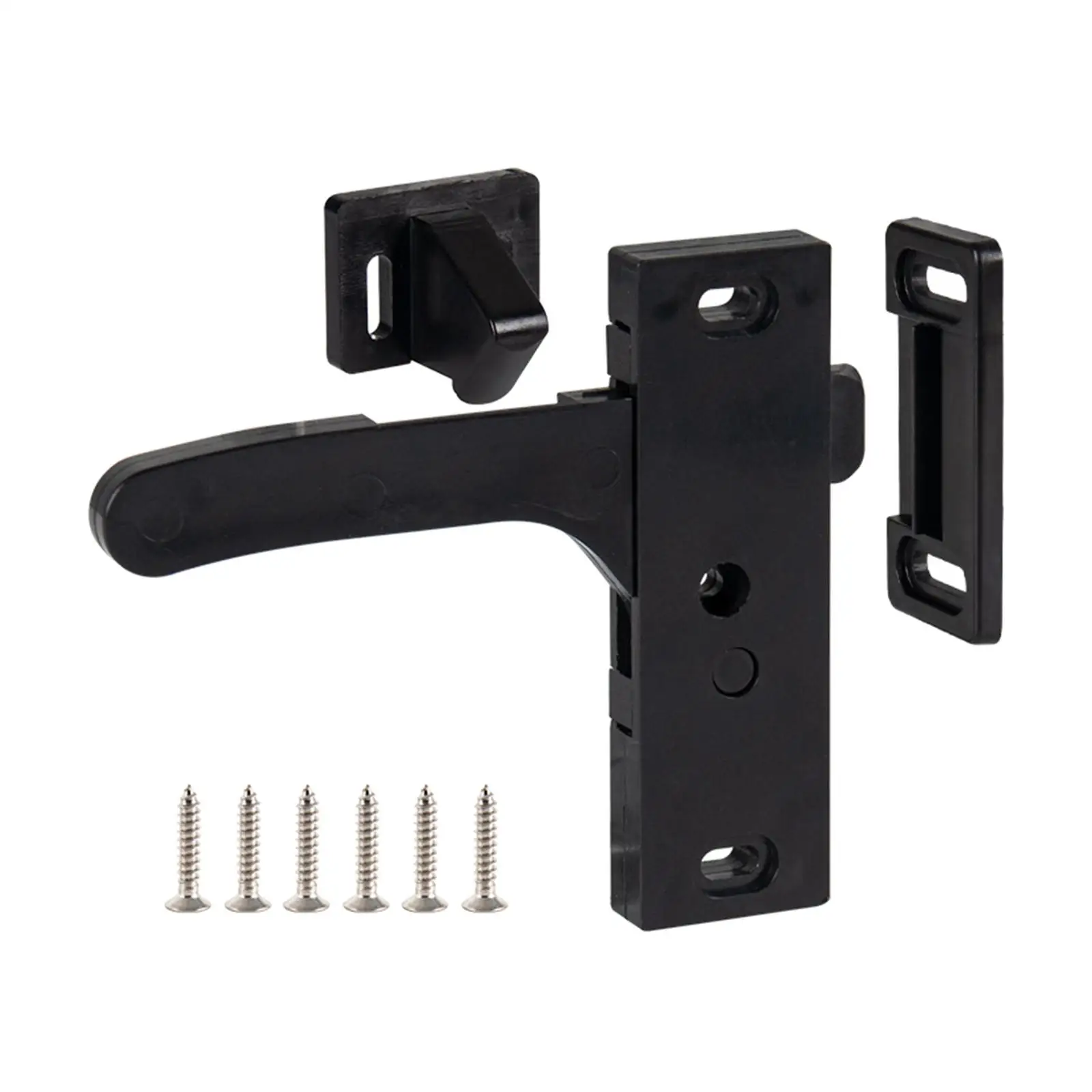 RV Screen Door Latch Replacement Black Attachment Accessories Right Hand Handle Kit for Travel Trailer Motorhome RV Caravan