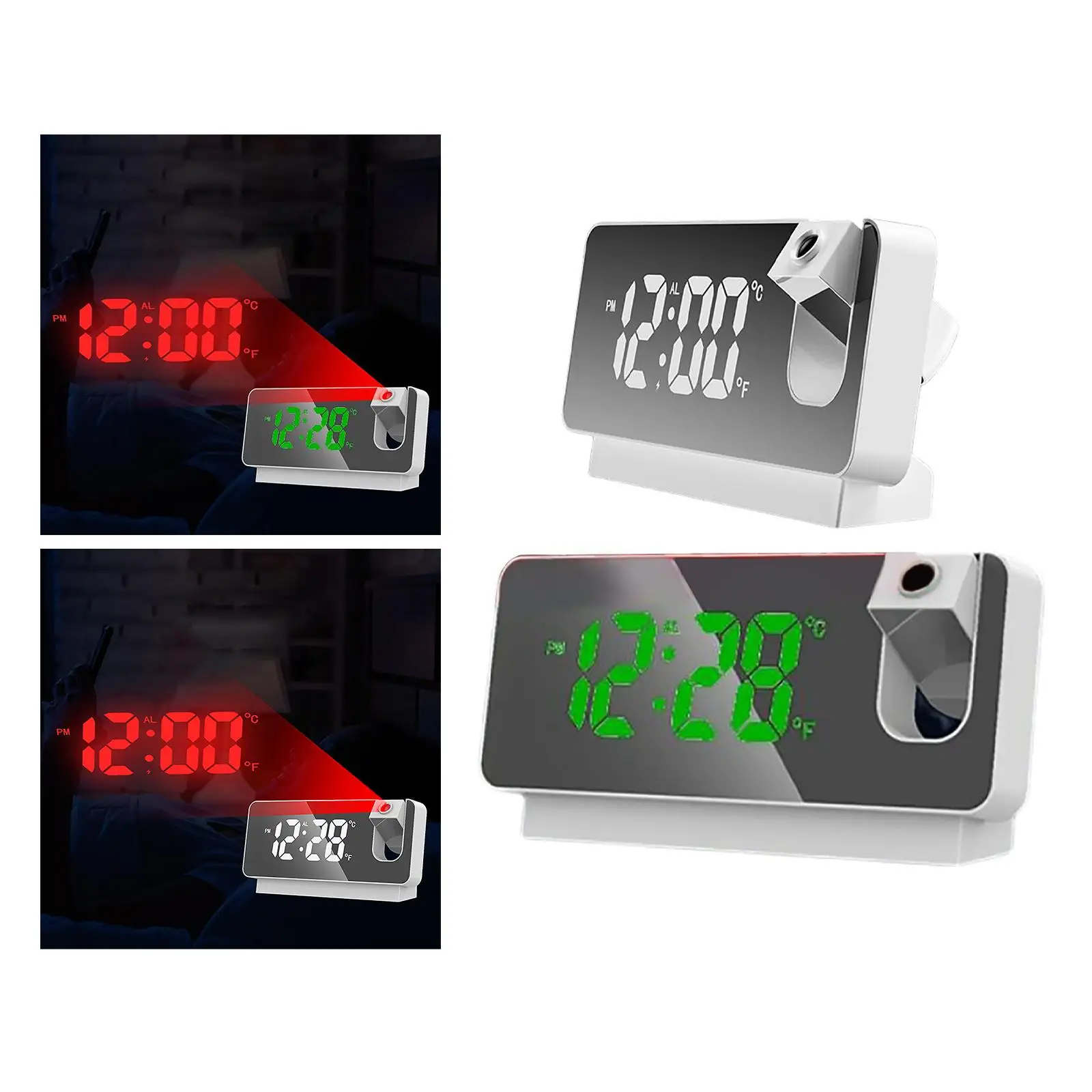 Digital Projection Digital Alarm Clock Loud Alarms Silent USB Teens Children