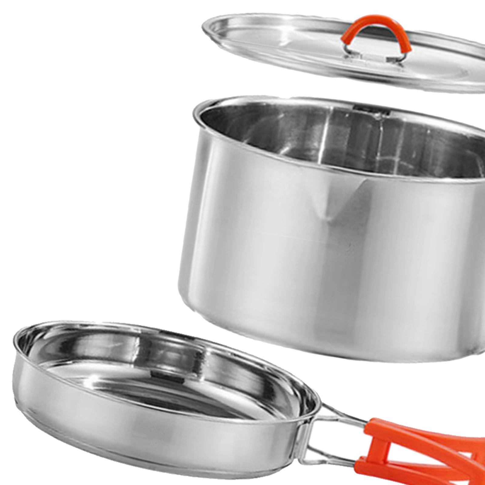 Camping Cookware Durable Portable with Folding Handles Camping Pot and Pan Set for Picnic Outdoor Backpacking Accessories Gear