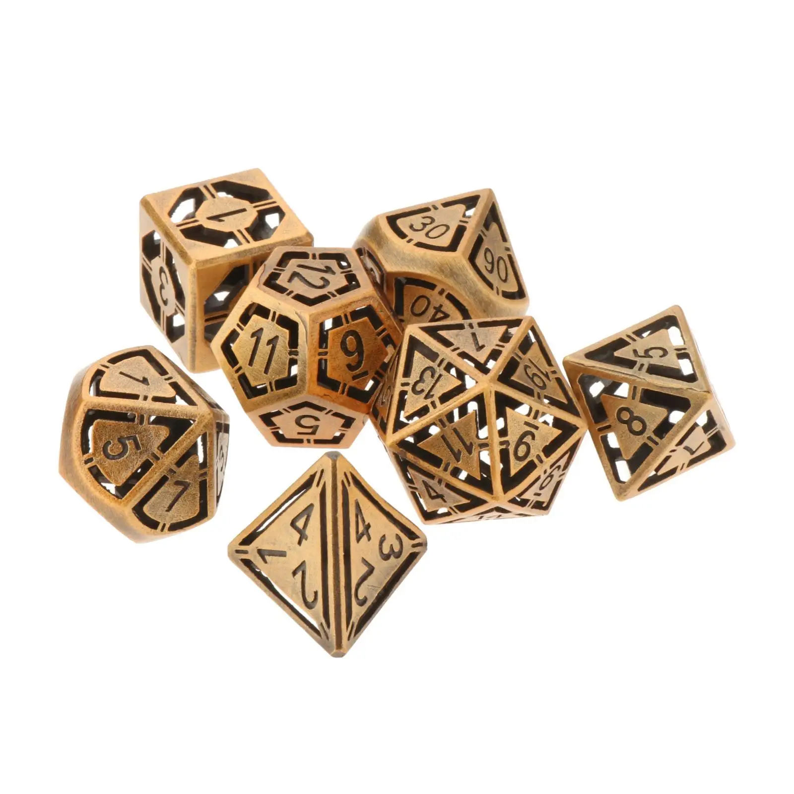 7x Multi-sided Zinc Alloy for Dragon Scales DND D&D PATHFINDERS RPG Dices