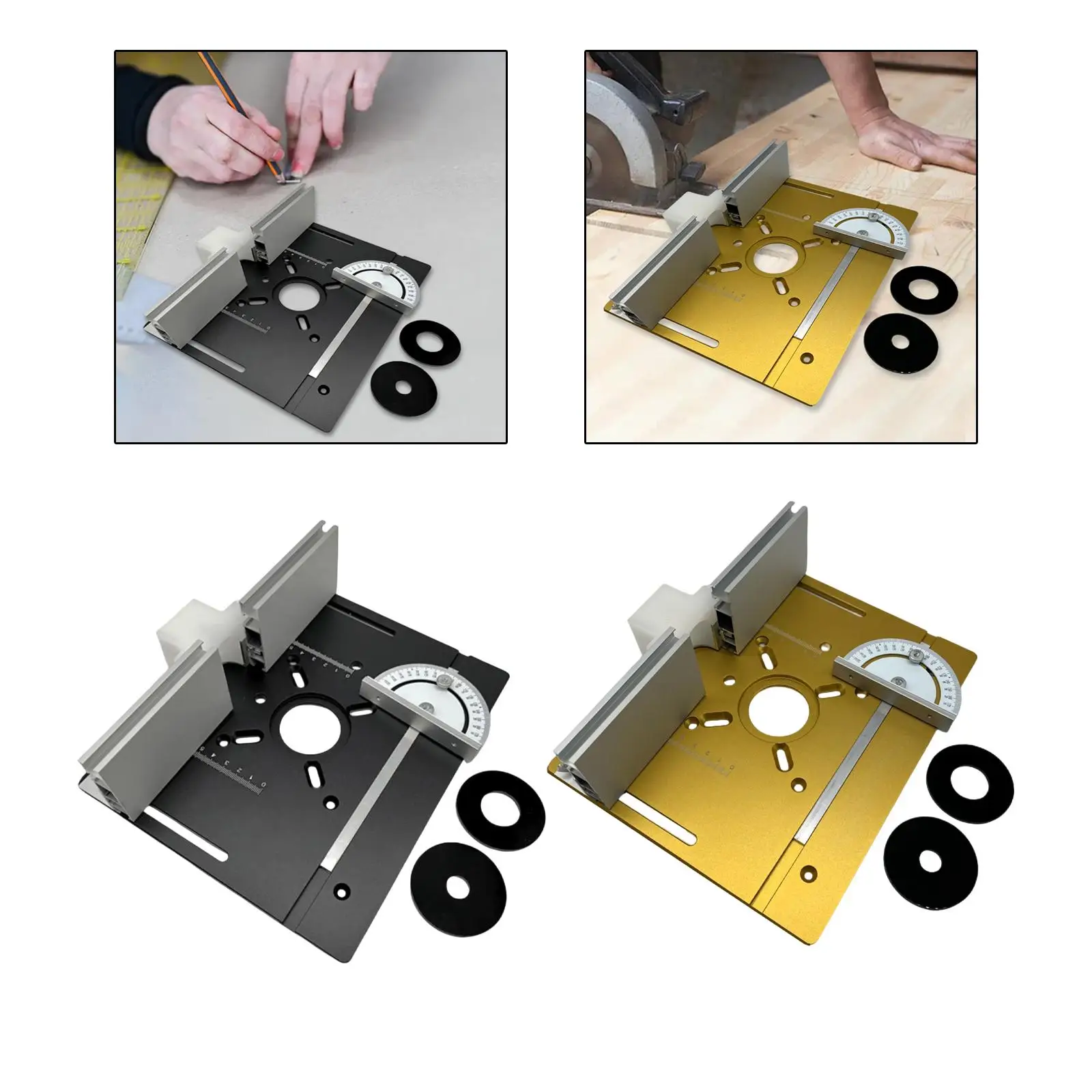 Aluminium Alloy Router Table Insert Plate Easy to Use Woodworking Bench Table for trimming Routers Wood Trimming Milling Tool