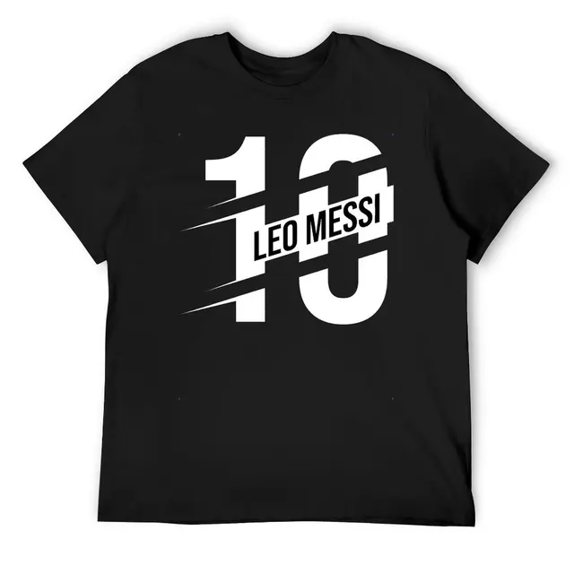Camiseta de verano con estampado de Messi para niños y niñas, camisa  informal de manga corta, color negro - AliExpress