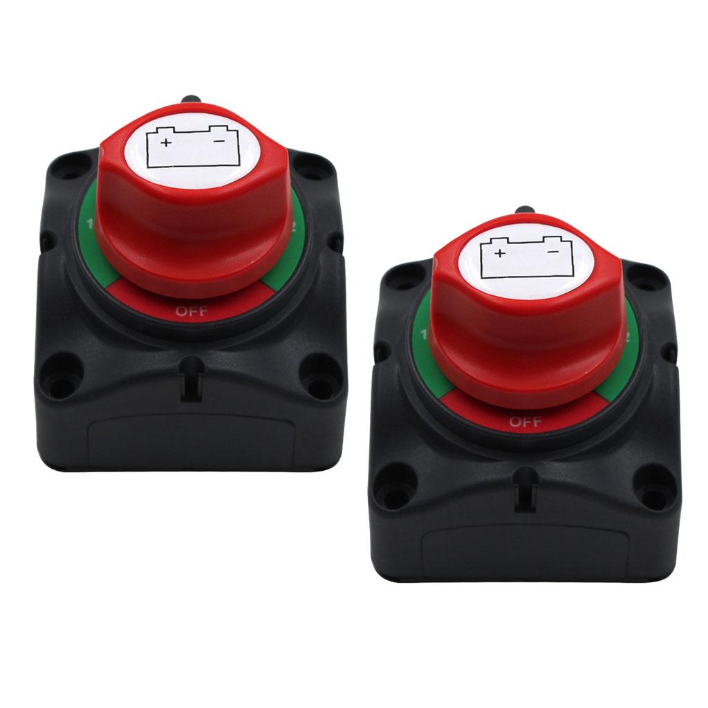 2 Pieces 12V/24V 3 Speed ON-OFF Battery Isolator Disconnect Switch Boat