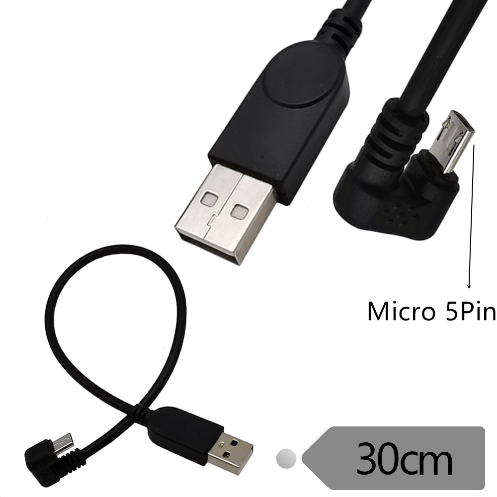 USB-кабель для зарядки и передачи данных, 5 контактов, 90 °, 0,3 м |  AliExpress