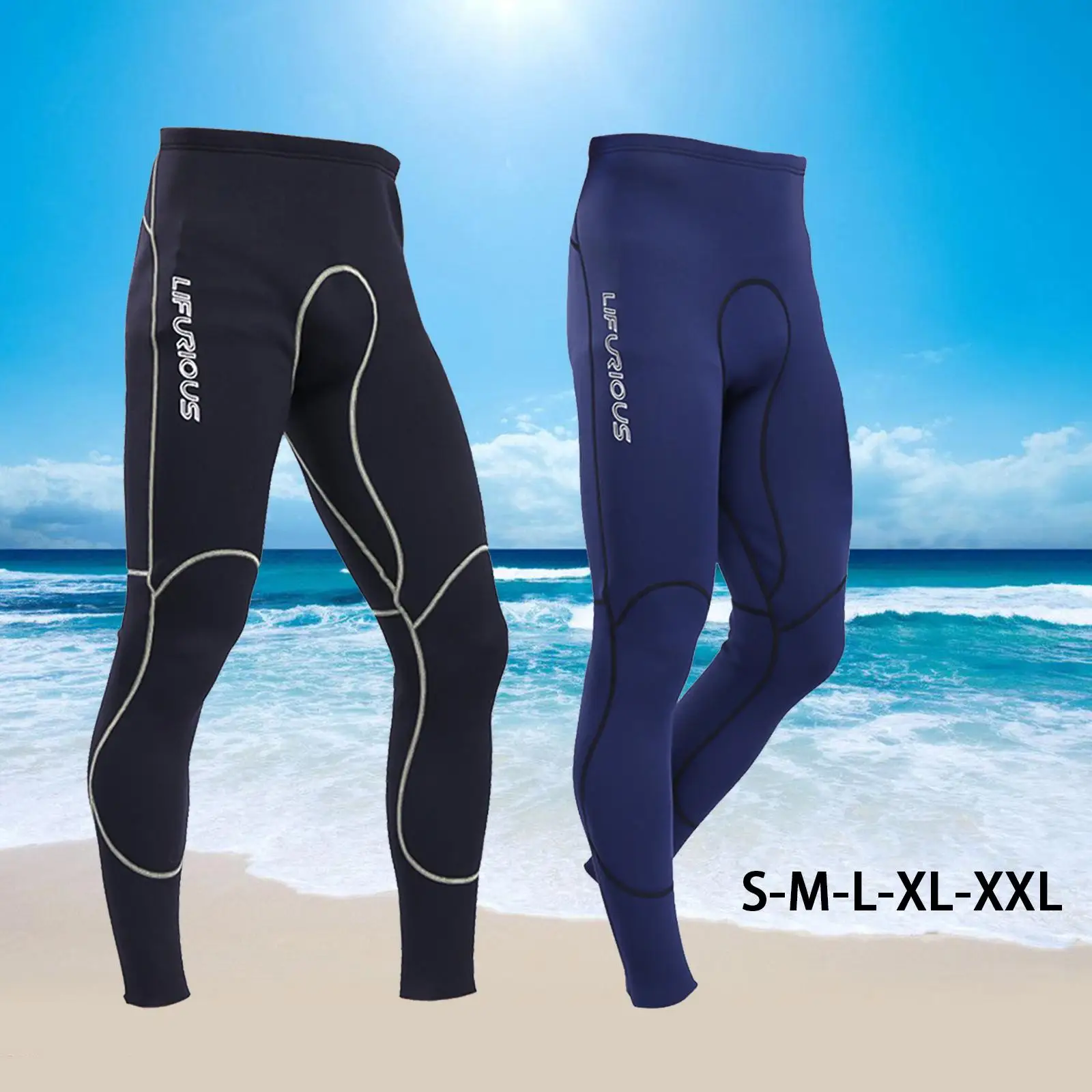 Mens Wetsuit Pants Neoprene Keep Warm 2mm Swimwear for Canoe Surfing Kayak